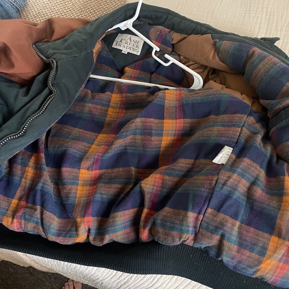 Vintage 90s downtown girl Ash Creek Trading Puffer Coat Leather Elbow Patc XL - Picture 3 of 13